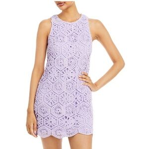 Aqua Lavender Crochet Mini Dress